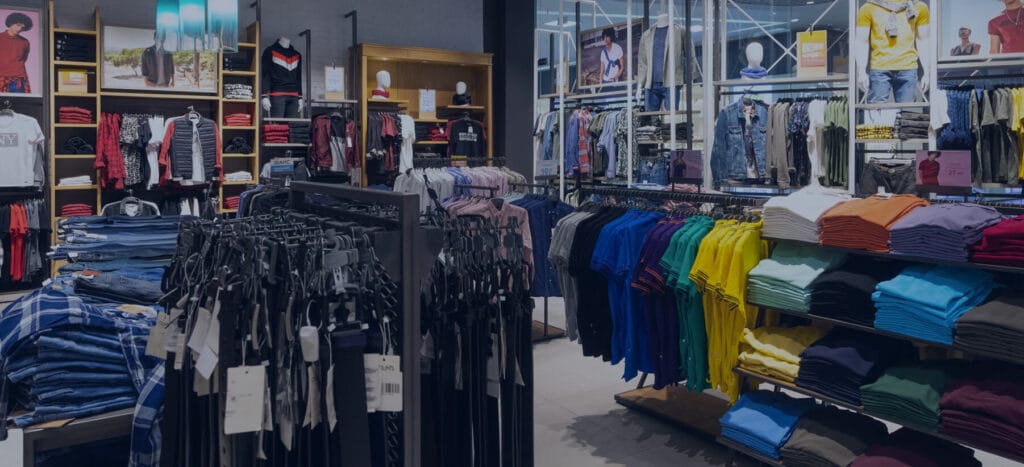 A clothing store filled with diverse garments in various colors, neatly arranged for customers.