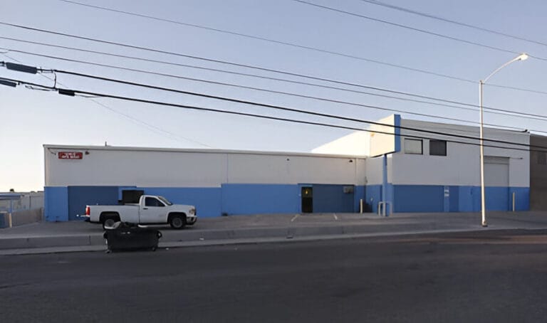 A large industrial building.