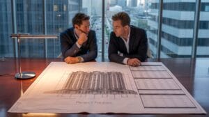 Financial strategist from Stanley Financial designing capital structure for high-value CRE project with developer